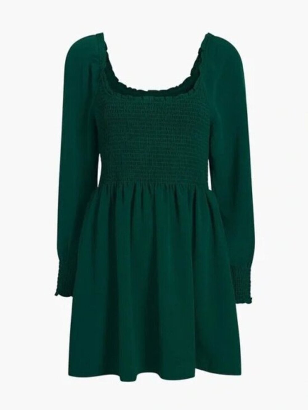 New Hill House Norah Mini Nap Dress Emerald Green Small